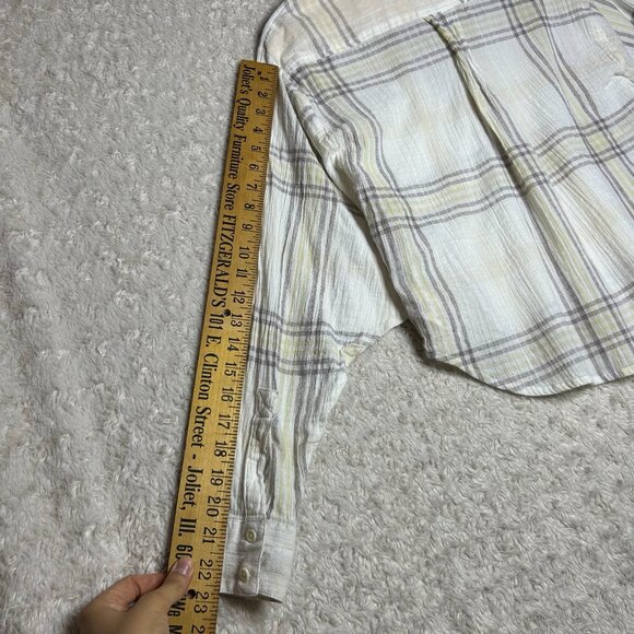 Free People Women’s‎ Small Cropped Button Down Batwing Long Sleeve Flannel - Picture 8 of 9